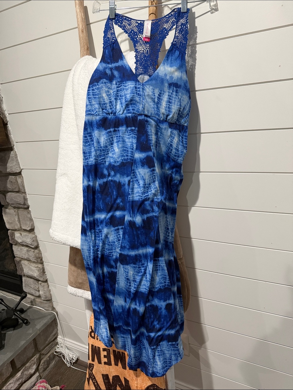 No Boundaries Blue Tie-Dye Racerback Maxi Dress